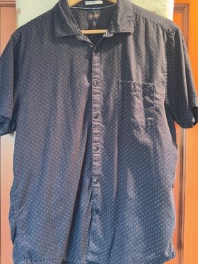 Good Man Brand Navy Short-Sleeve Button-Down with Micro Print